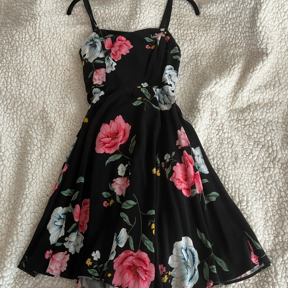 Black floral dress